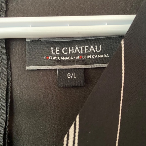 Le Chateau dressy jumpsuit, size L, in black with white stripes - Picture 5 of 7